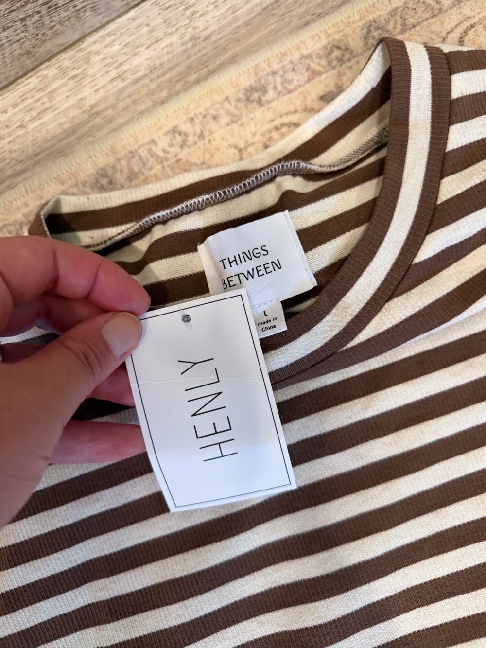 Henly & Co. Brown and Cream Striped Women's Set - Picture 3 of 6